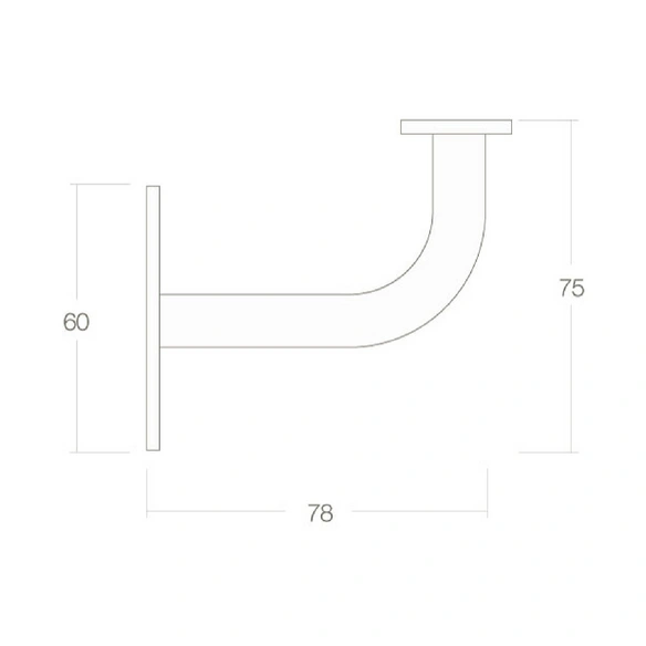 Handlaufträger, Edelstahl, flach Auflage