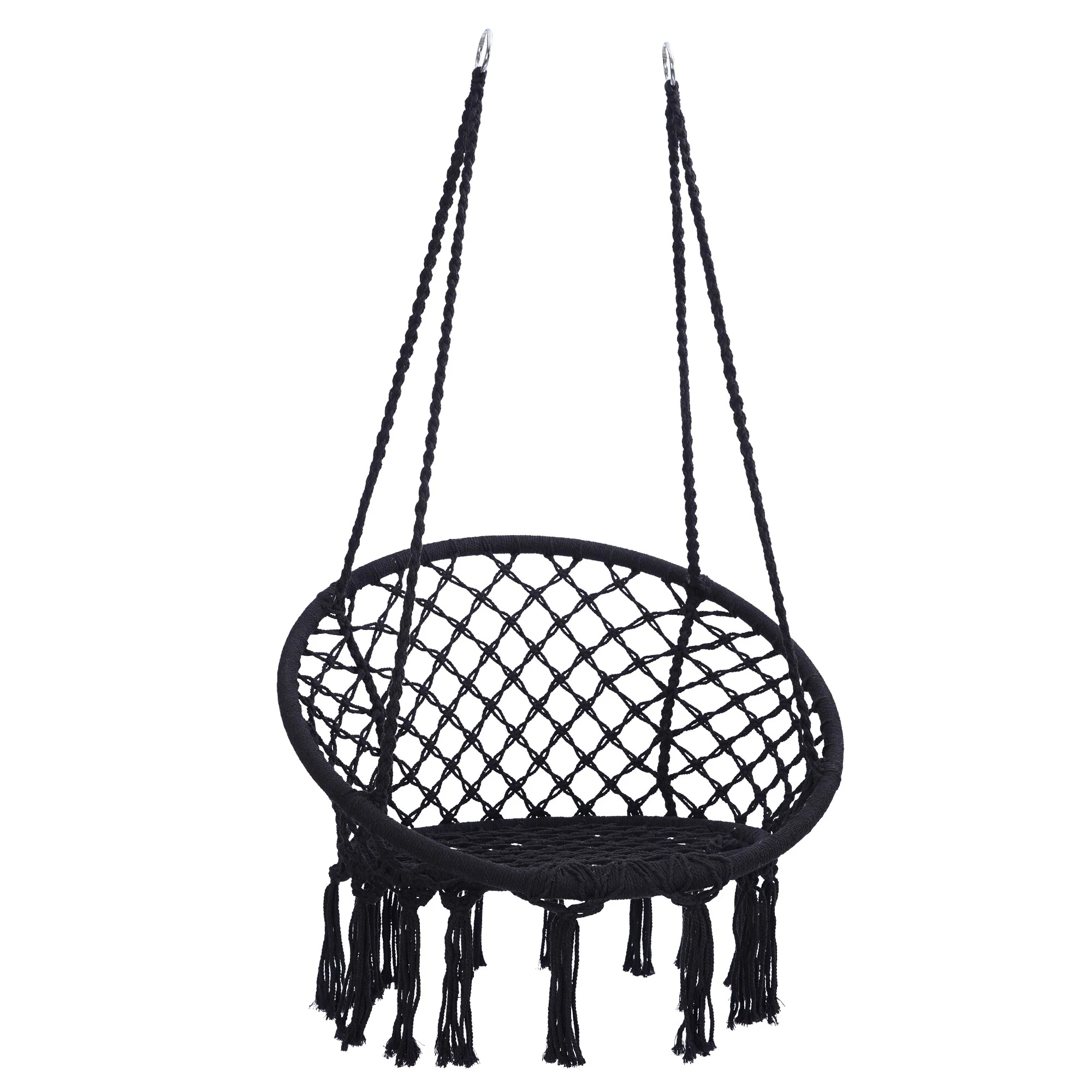 Metal Frame Macrame Hammock Swing