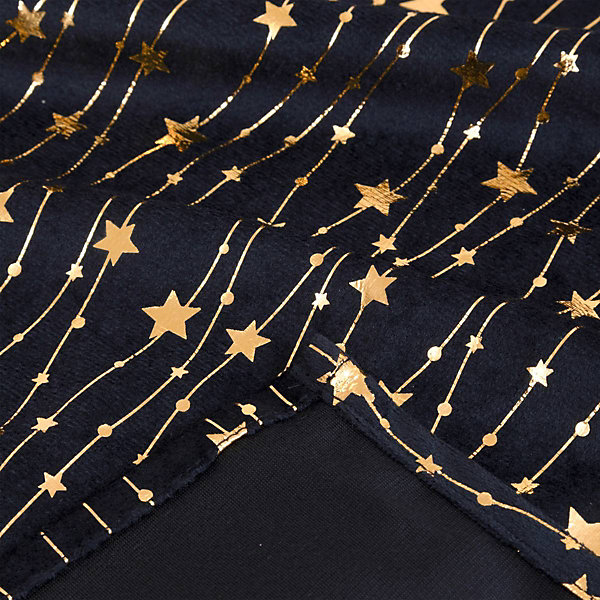 Nappe velours motif étoiles 140x360cm noir - Atmosphera