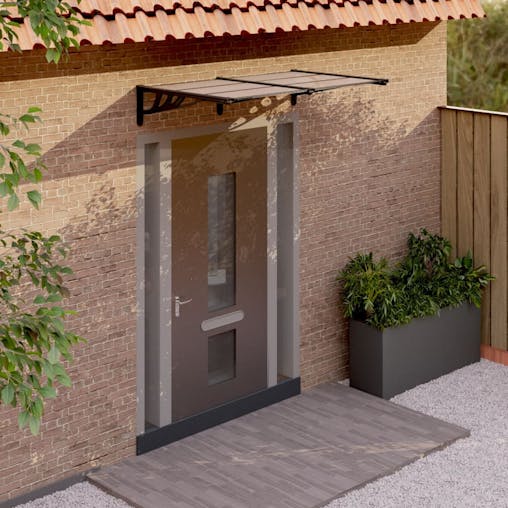 NNEVL Door Canopy Black 152.5x90 cm Polycarbonate