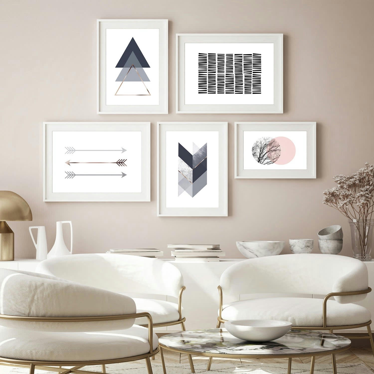 DÉCORATION MURALE - Décoration murale avec cadre en blanc - Géométrie