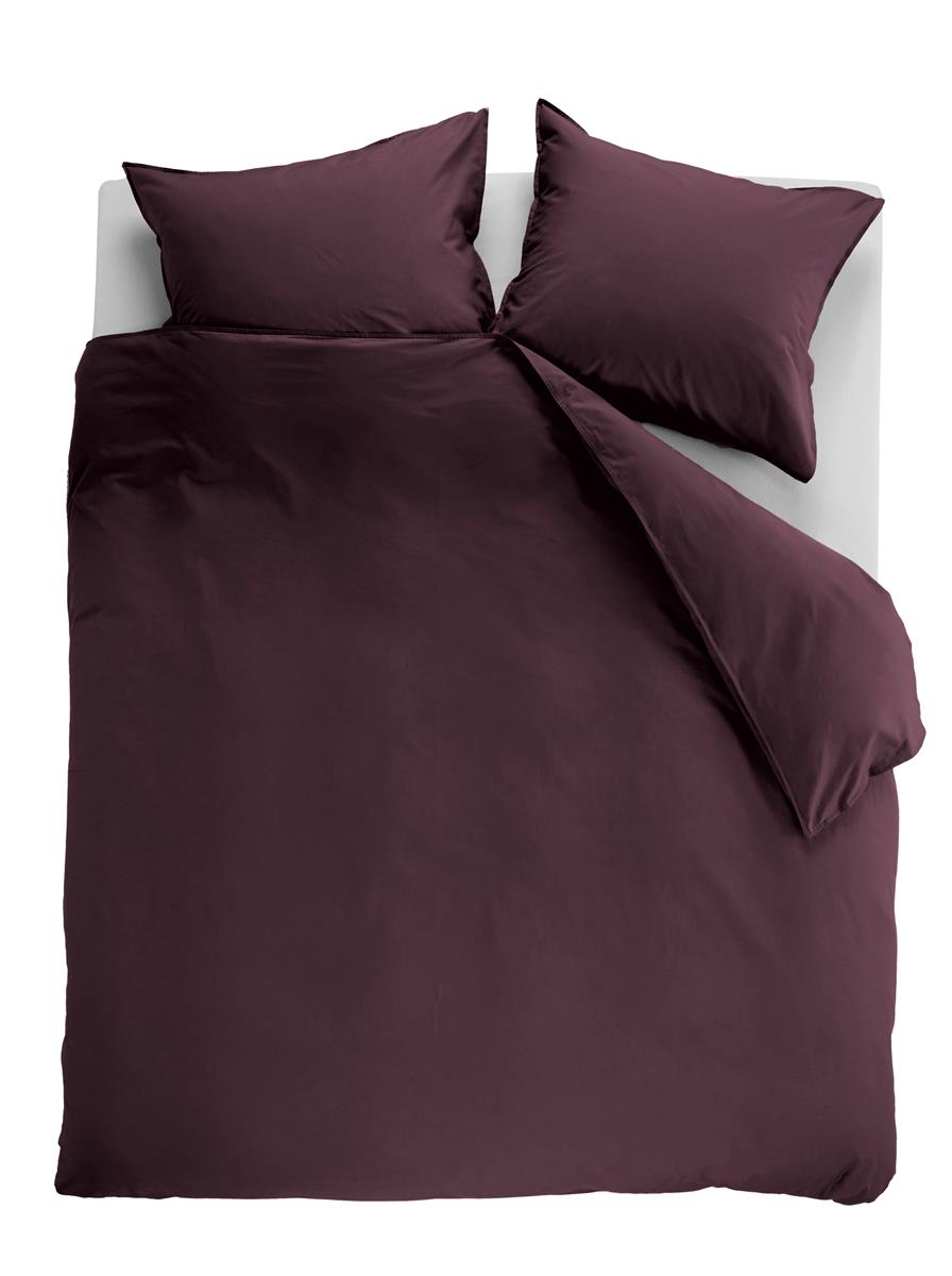 Ambiante Cotton Uni dekbedovertrek - Effen - Tweepersoons - 200x200/220 - Donker Rood