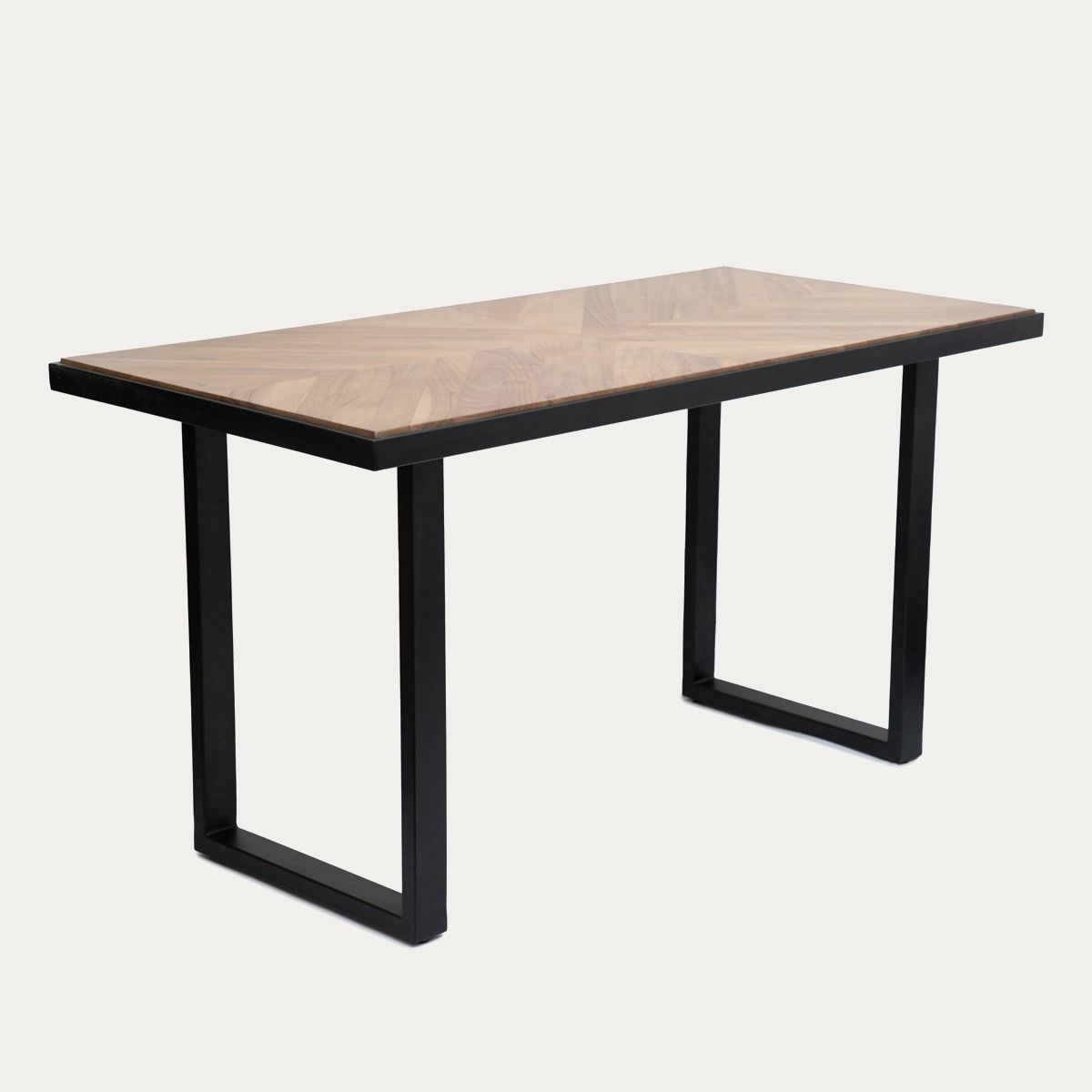 Stół NATTMAL lite drewno akacji   metal 160x80x76 cm