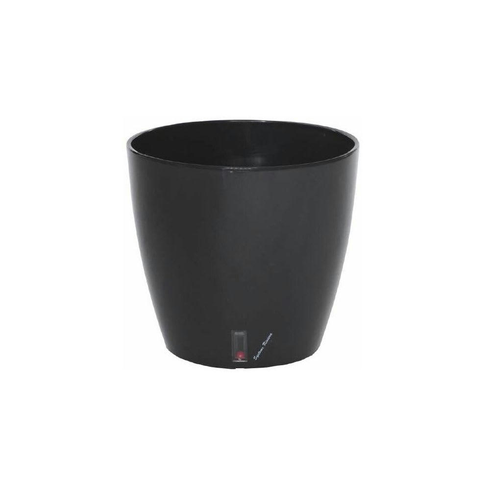 - Pot en plastique rond avec réserve d'eau 25.5 cm eva noir