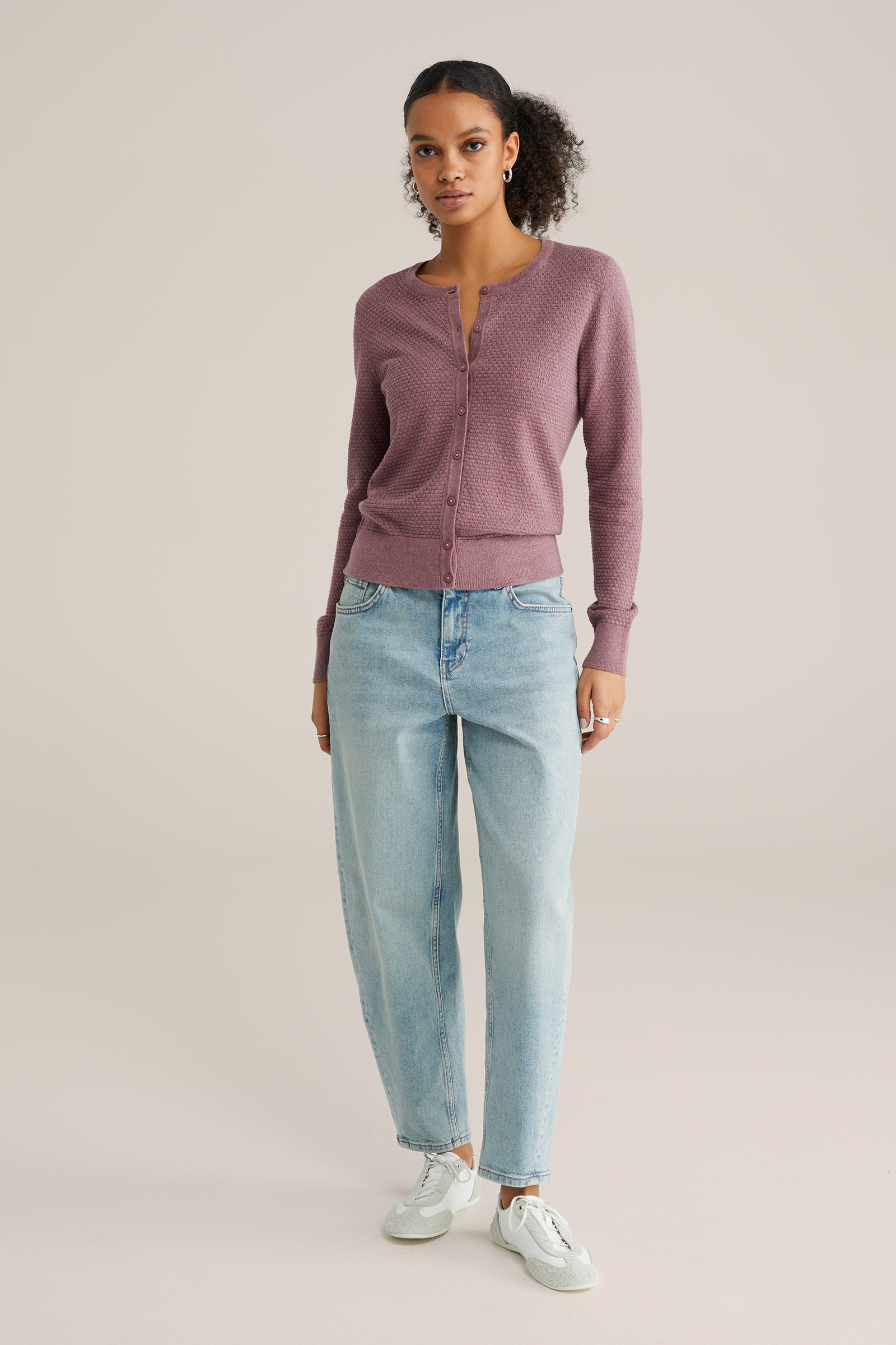 Dames gebreid vest met structuur