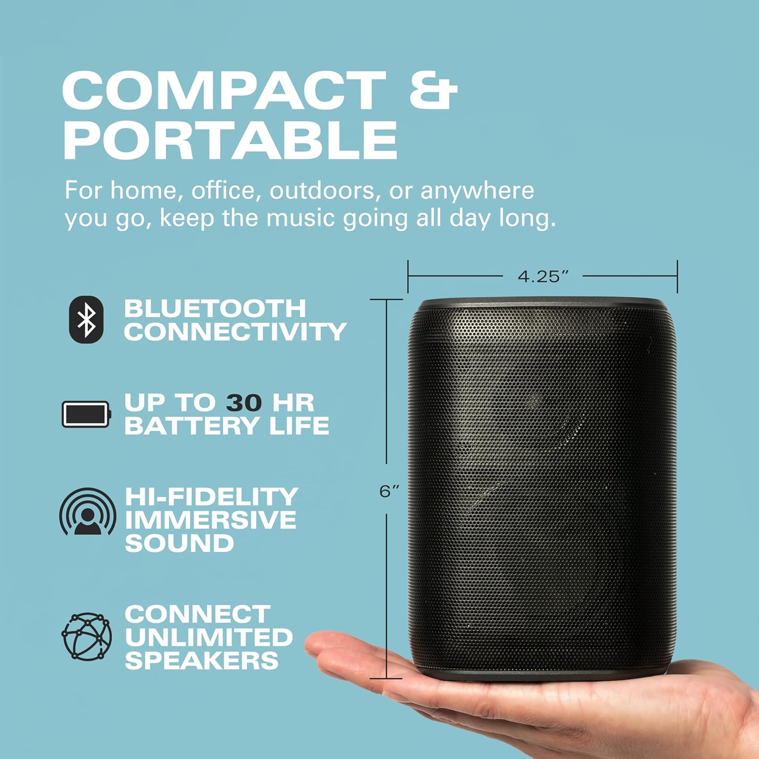 Rocksteady Stadium 2: Four Speakers Bundle - Immersive  connectible  and up to 150 ft of Range. Up to 30 Hours of Battery Life.