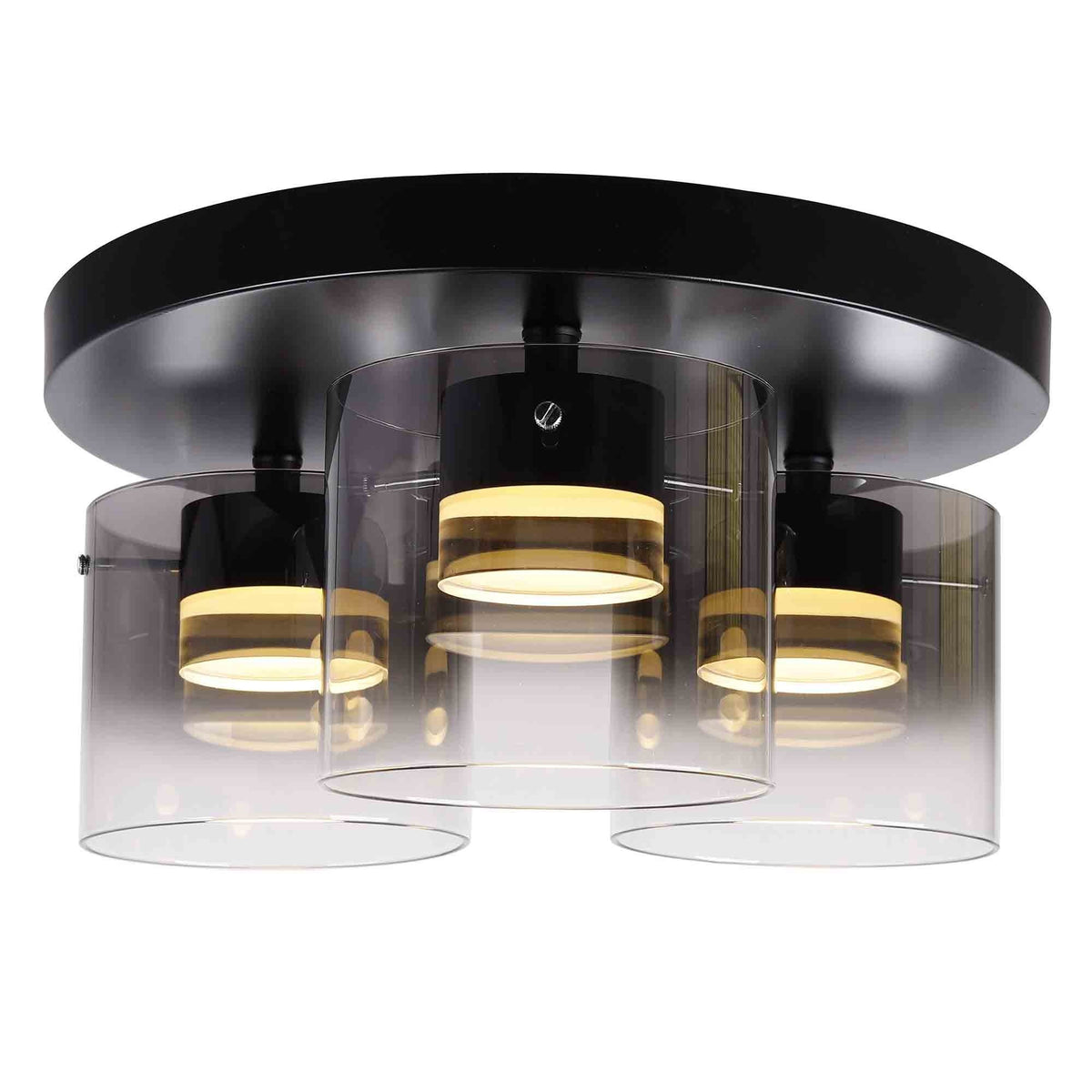 Highlight plafondlamp Salerno - 3 lichts - 40 x 19  cm - zwart