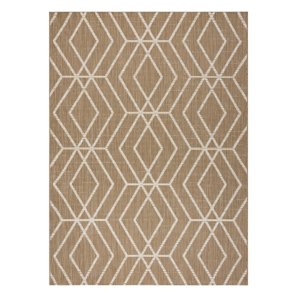 Dywan sizal FLAT 48956265 Geometryczny - beż naturalny kolor 80x150 cm