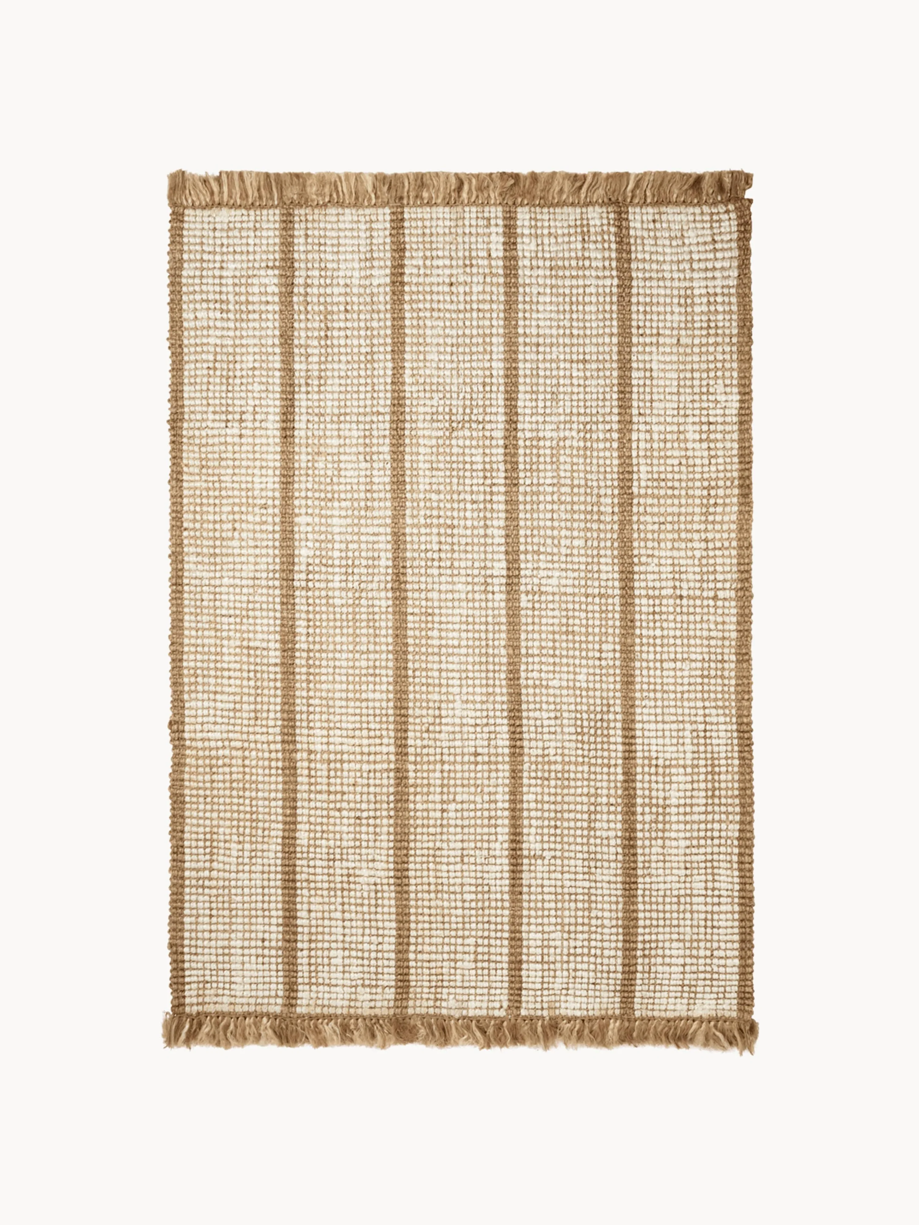Handgewebter Jute-Teppich Athens mit Fransen