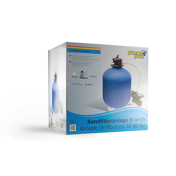 Groupe de filtration pour piscine hors-sol 30 à 60 m3 - débit 8m3/h Aqualux 105799