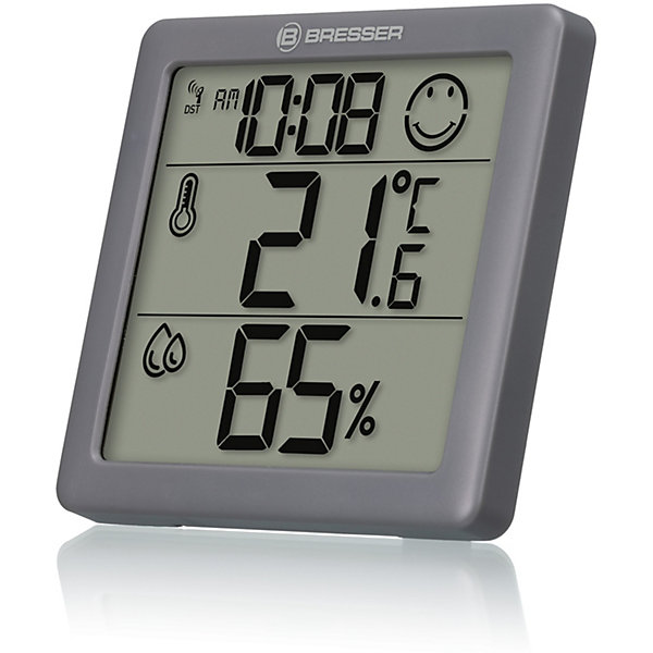 Bresser Thermo-/Hygromètre 2 pièces Indicateur de climat intérieur Smiley Signal DCF pour 2 pièces