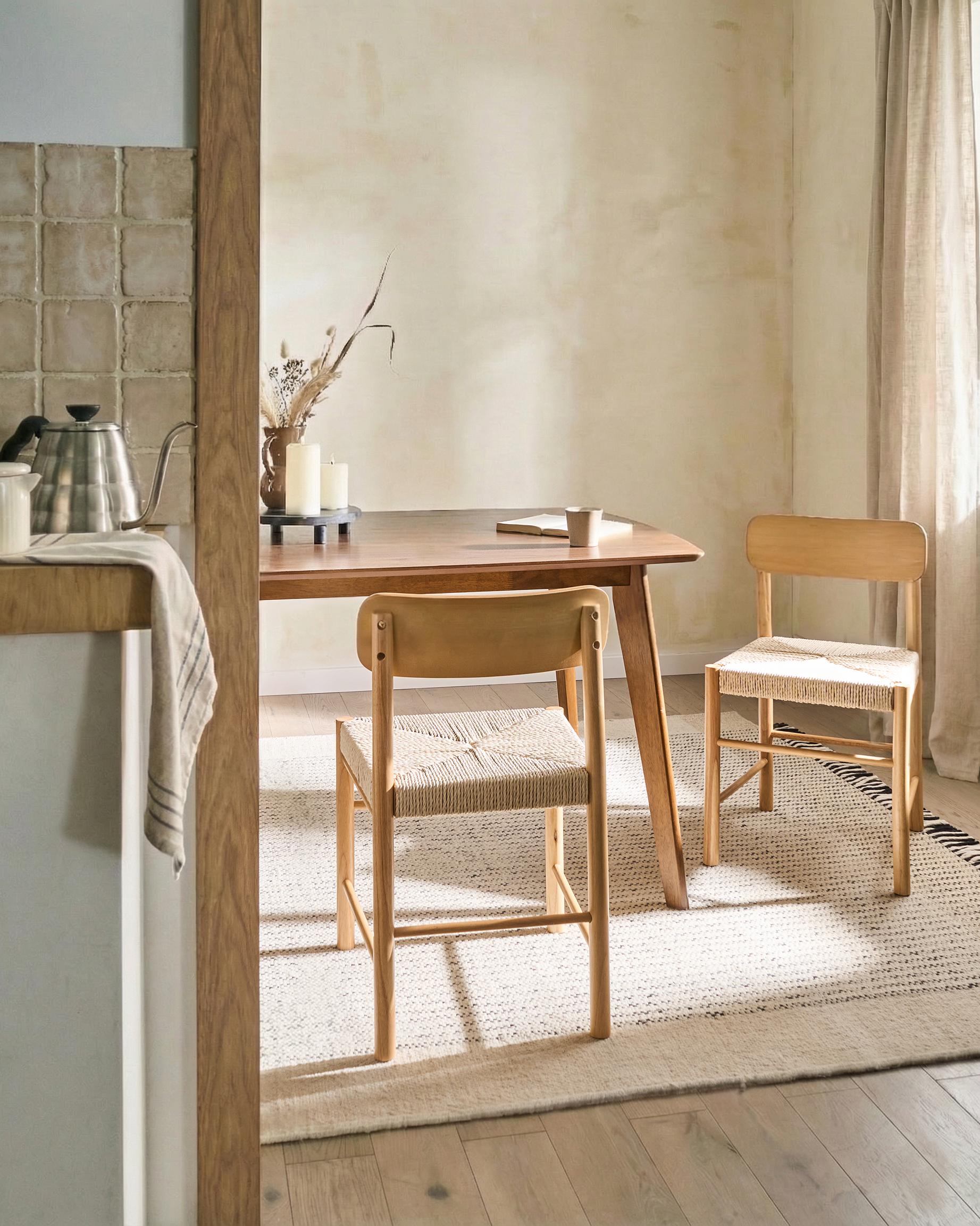 Set of 2 Dining Chairs DIGNE Wood Light Brown