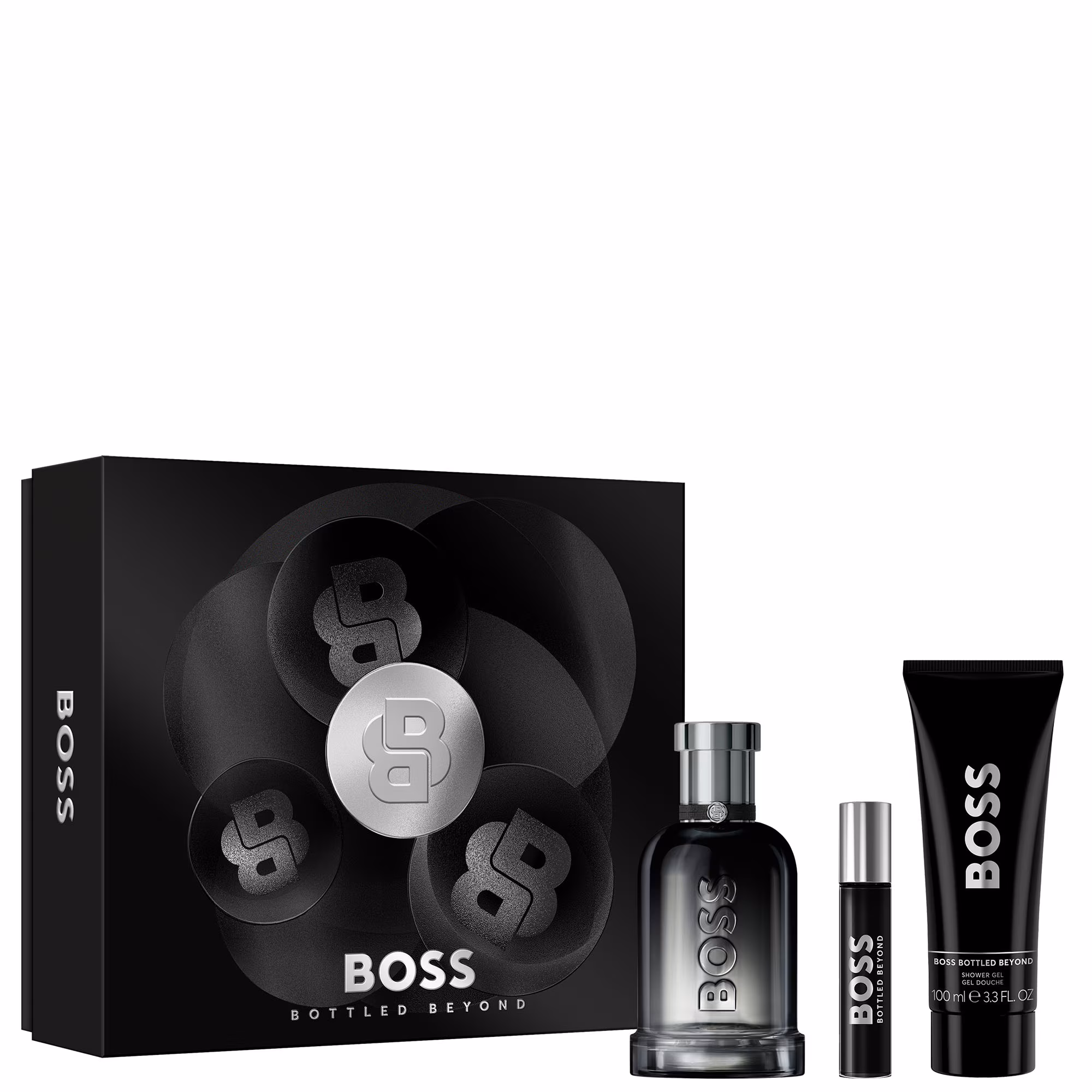 BOSS BOTTLED BEYONDCoffret eau de parfum + gel douche + vaporisateur voyage
