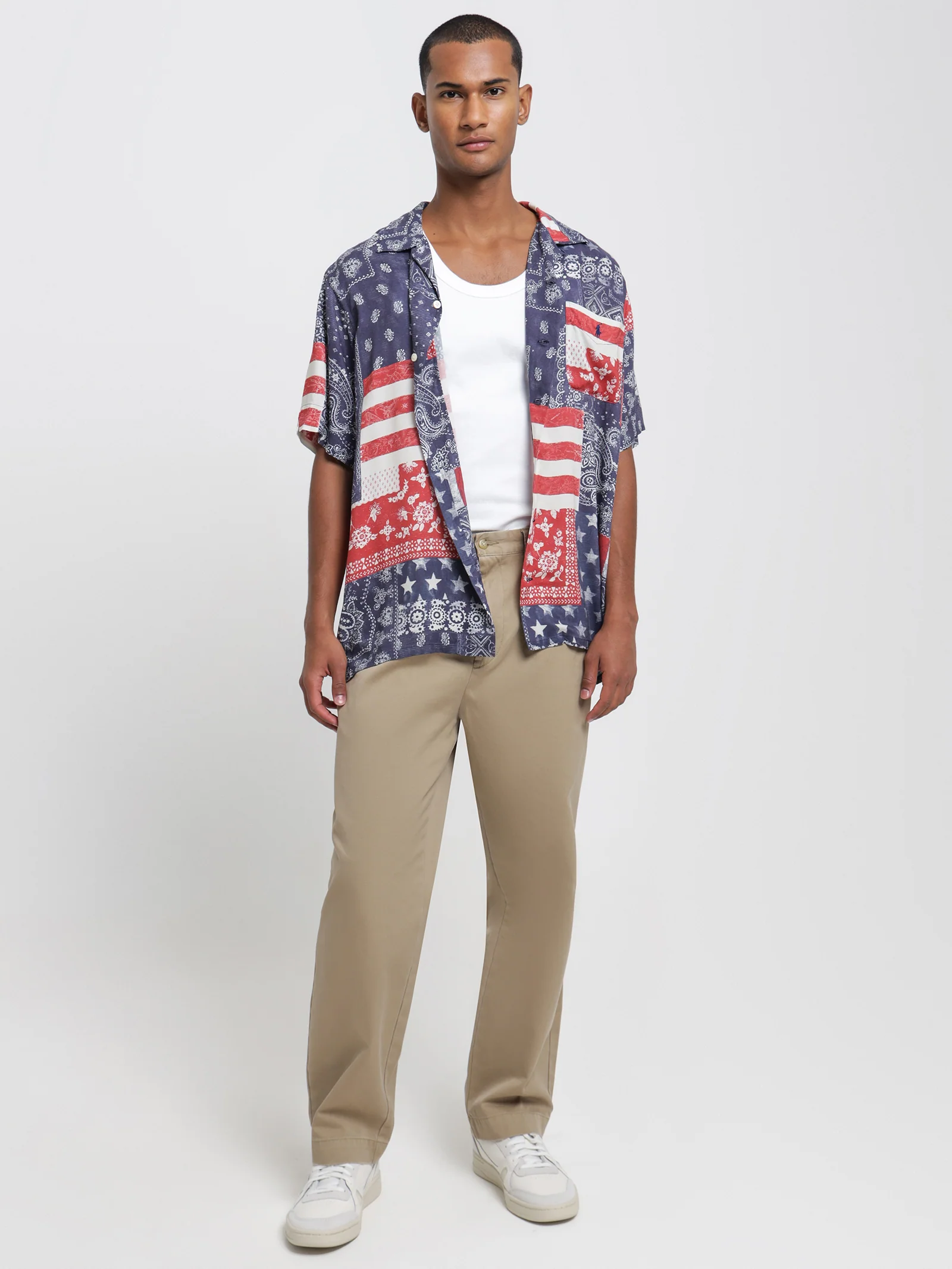 Bandana Patchwork Print Vacation Shirt
