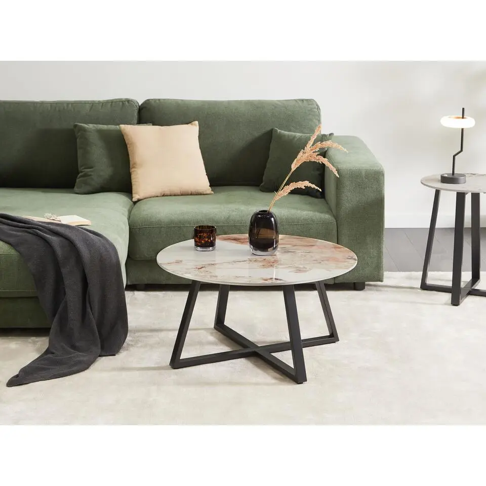 IVINS - Salontafel - Zwart/Wit - Metaal