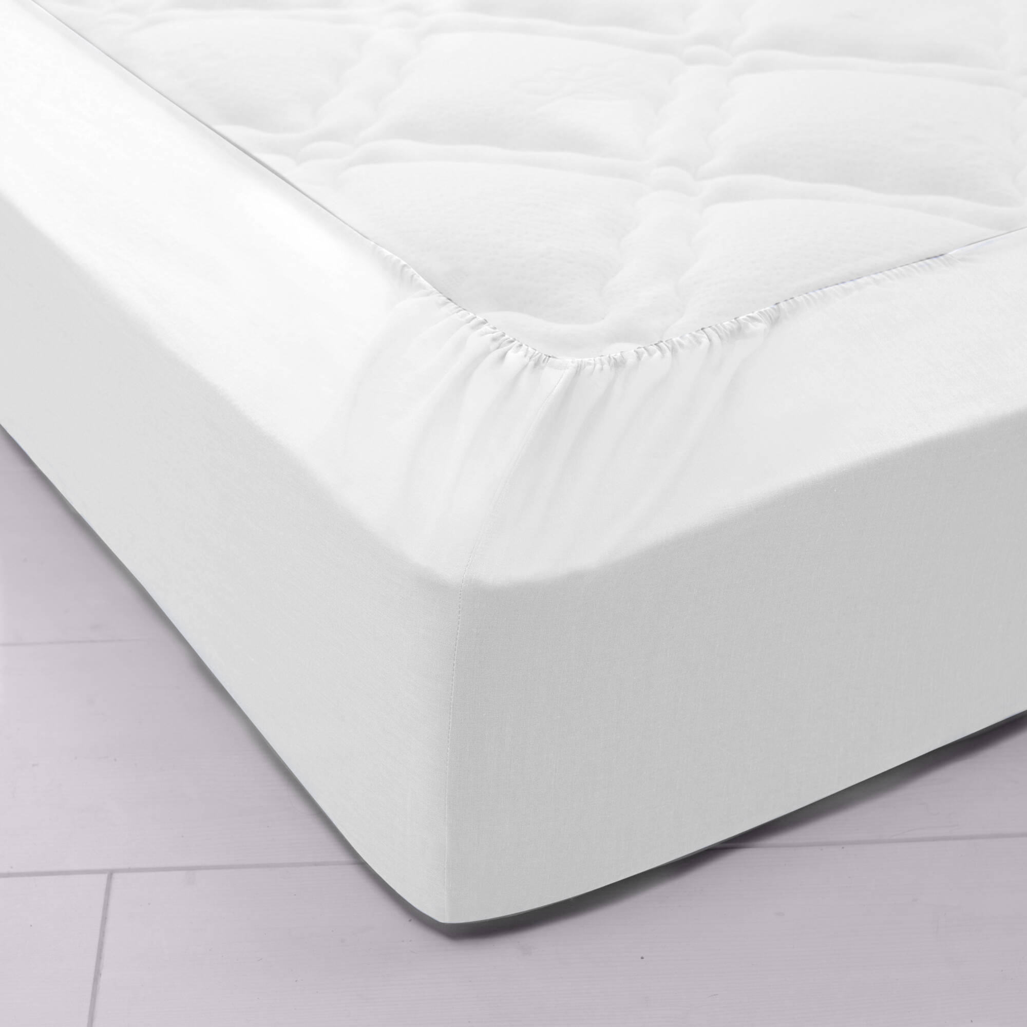 Drap-housse uni coton grands bonnets 40 cm