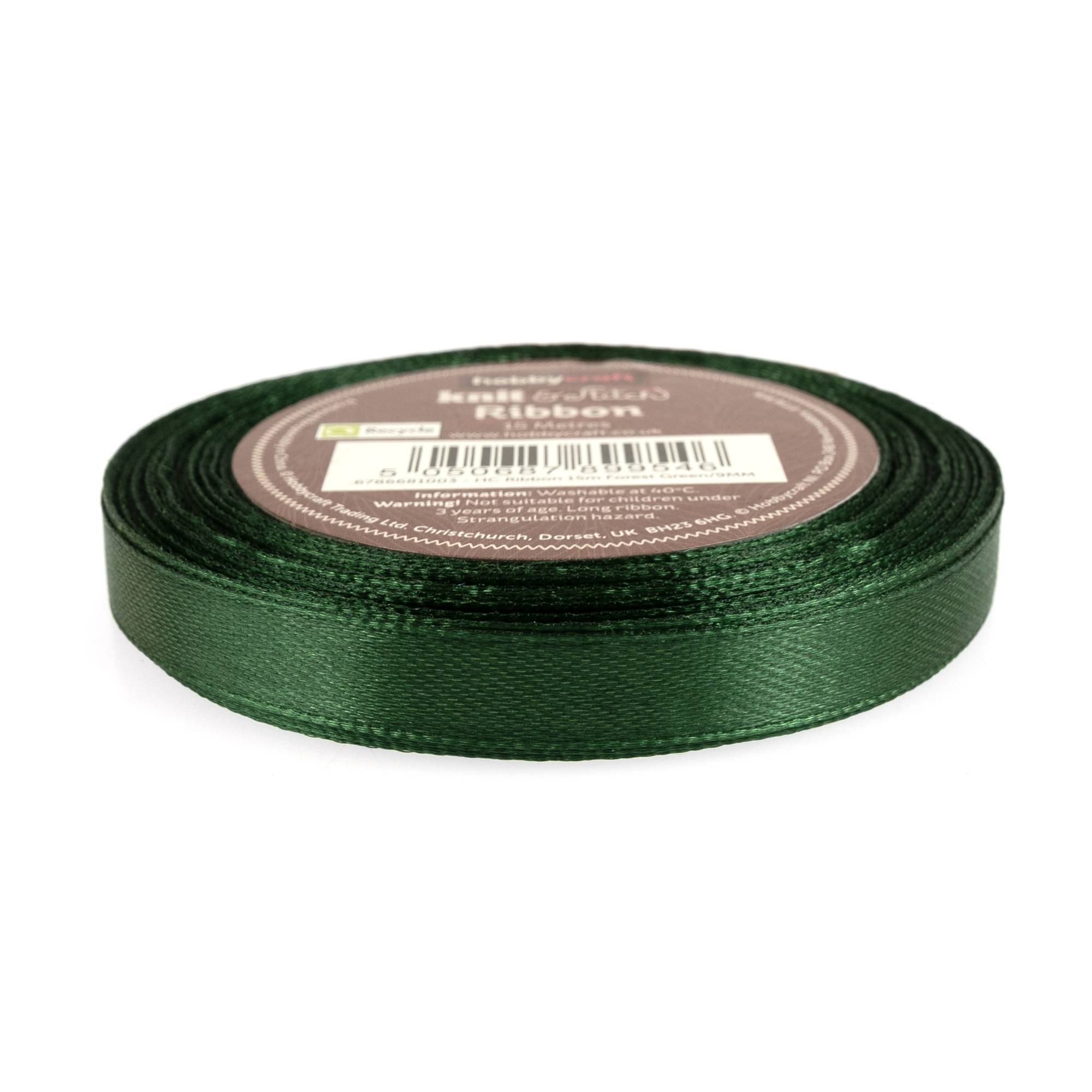 Forest Green Satin Ribbon 9mm x 15m