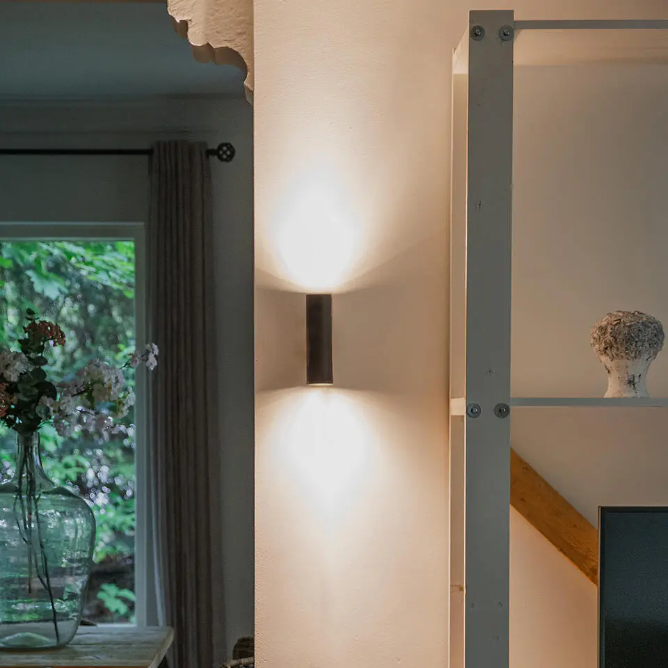 Qazqa up? en downlight lamp jeana zwart gu10