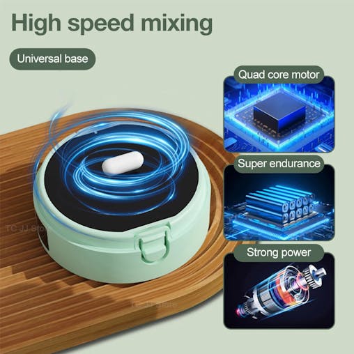 NNEOBA Rechargeable Automatic Magnetic Self-Stirring Mug LED Temp Display Green