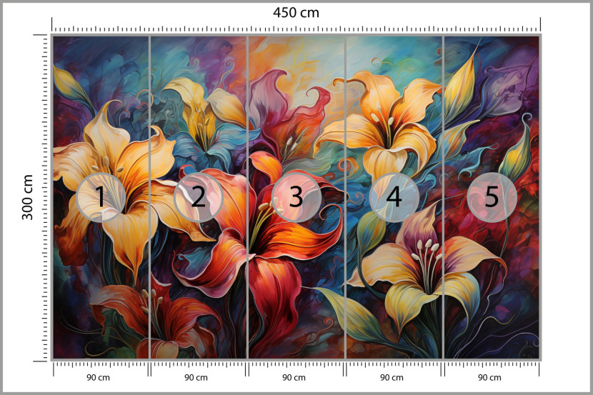 Fototapeta Abstrakcyjne Lilie Vintage 450x300cm