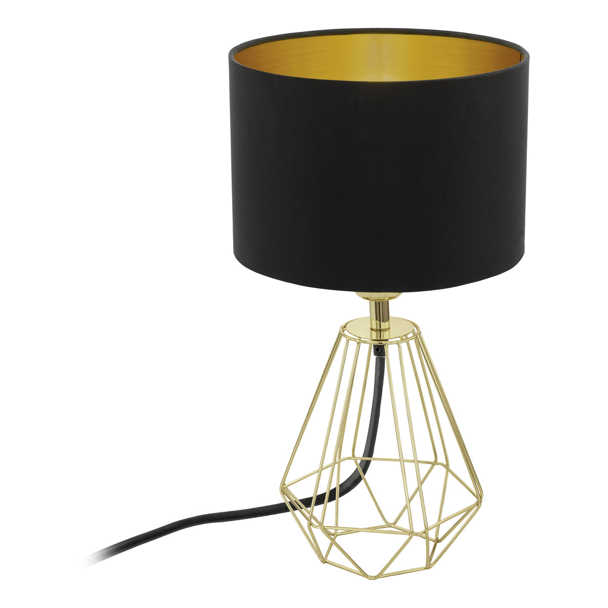 EGLO tafellamp Carlton 2 - 1 lichts - ø 16,5 cm - zwart/goud