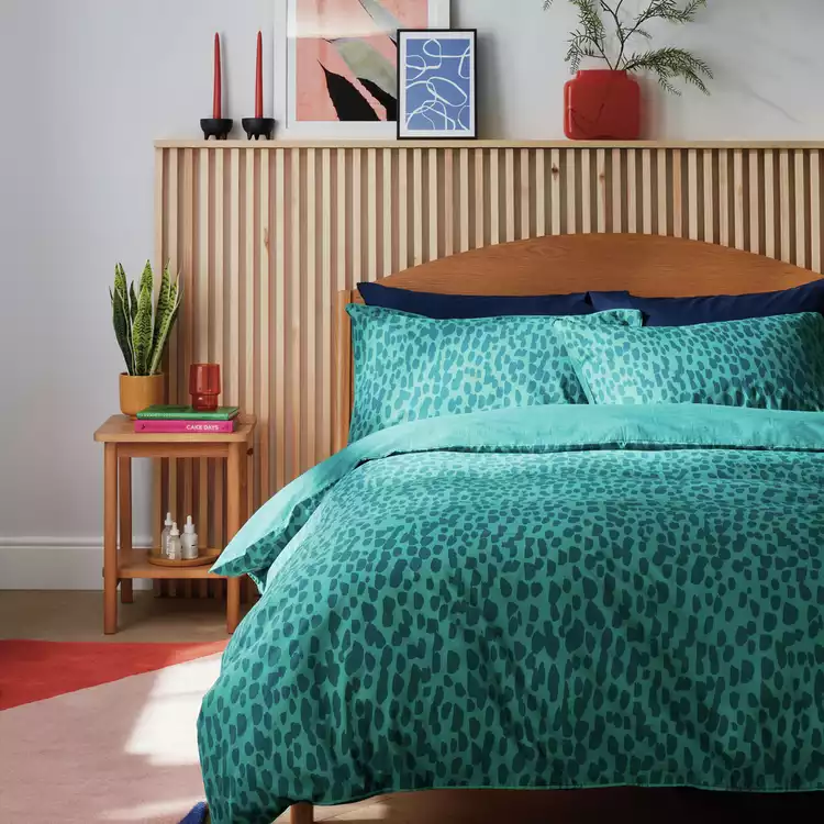 Habitat Emerald Brush Strokes Green Bedding Set - Single