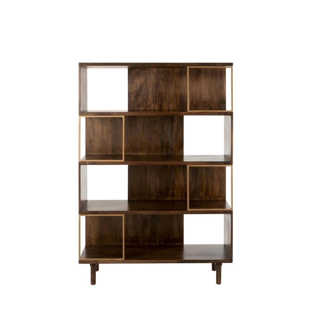 YALI - Etagère moderne en bois et métal doré