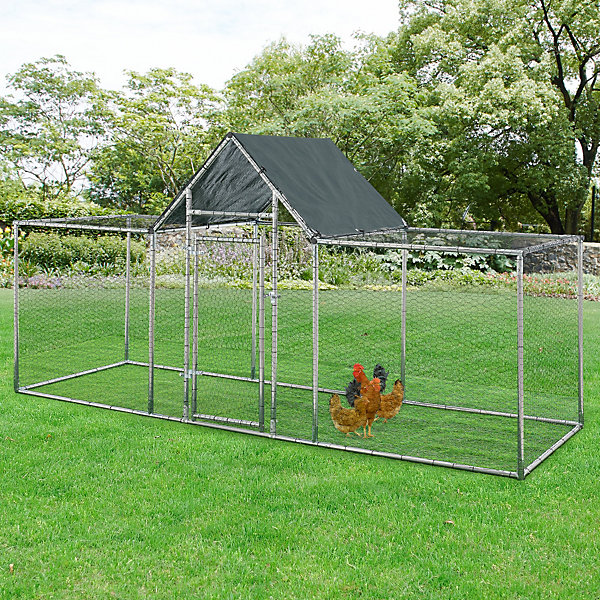 Enclos Extérieur Arguin Volière 300 x 100 x 100 - 150 cm Argent Vert pro.tec