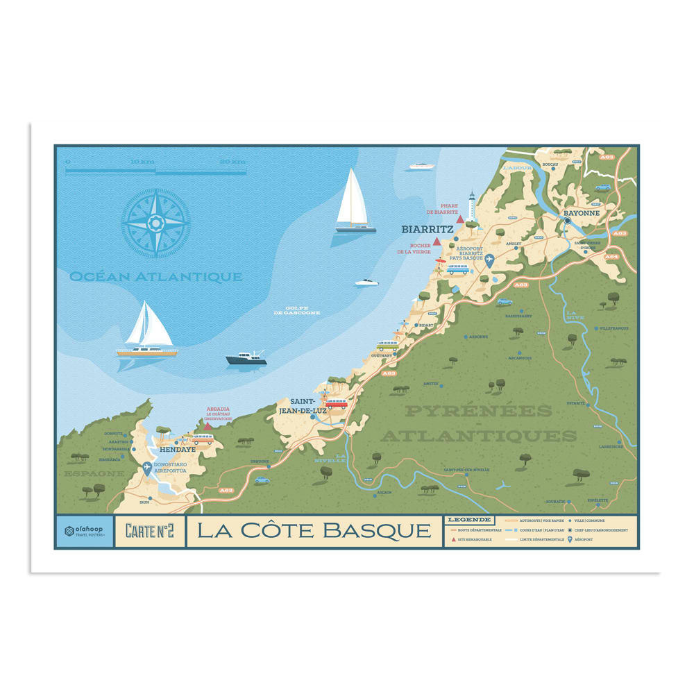 - Affiche Côte Basque  50x70 cm