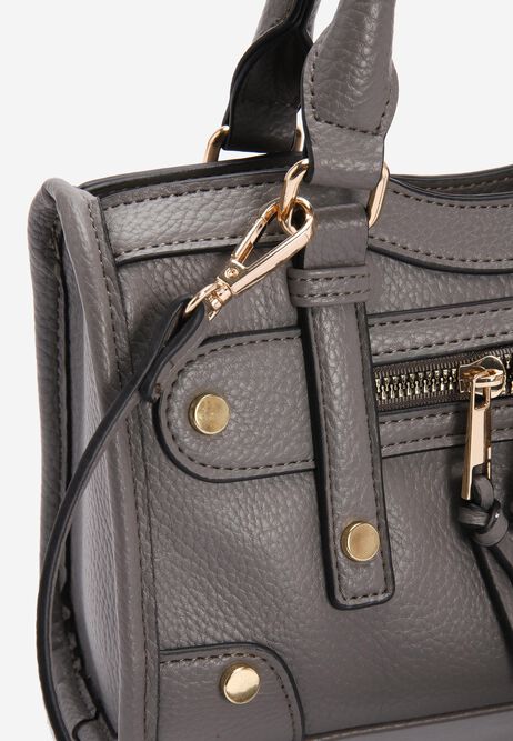 Womens Grey Stud Cross Body Bag