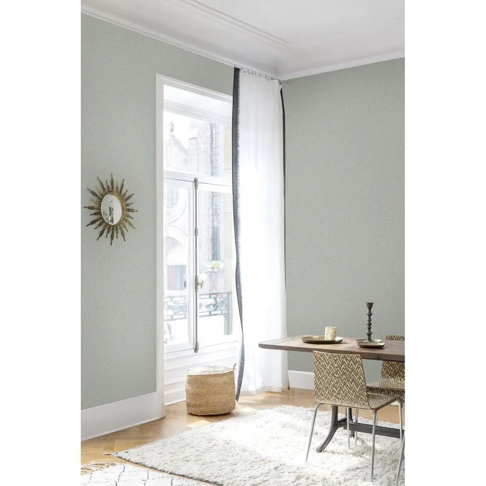 Dutch Wallcoverings - Level One uni blauwgrijs/goud - 0,53x10,05m