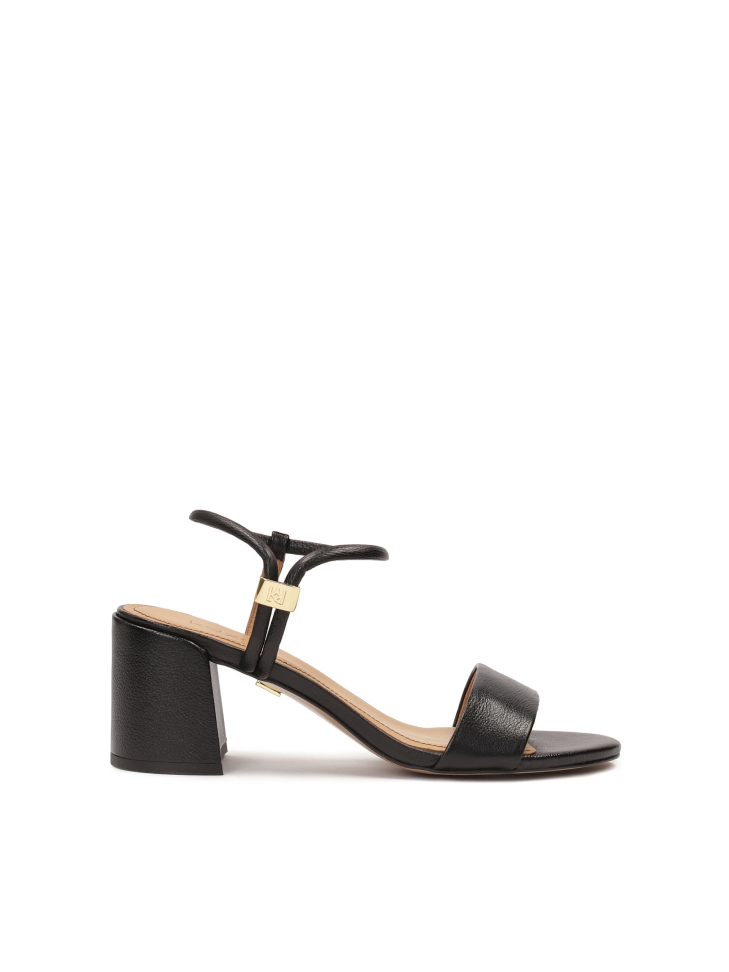 Black slip-on post sandals