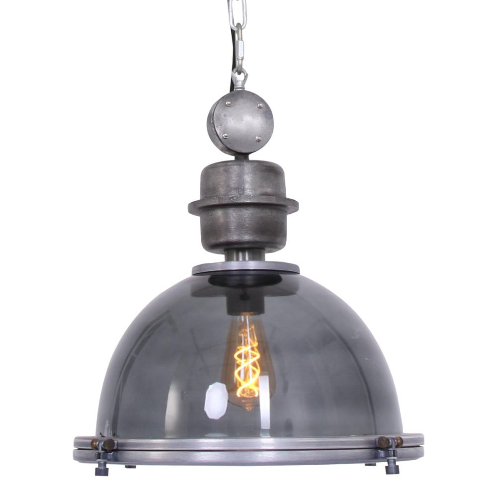 Steinhauer hanglamp bikkel - 1 lichts - 45x 145 cm - grijs