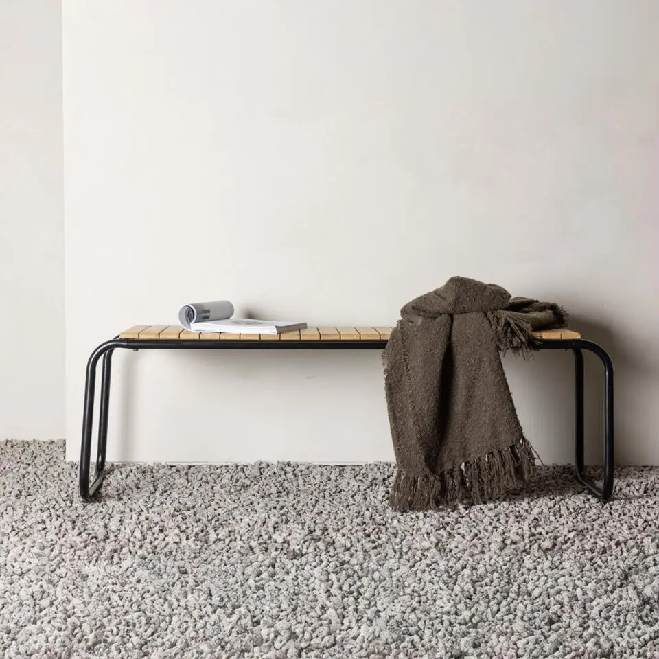 Bankje Naturel Hout - 136x40x46cm - Holmbeck