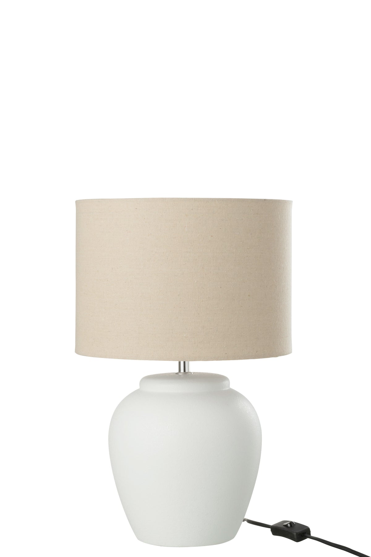 J-Line lamp Meli   kap - keramiek/linnen - wit - small