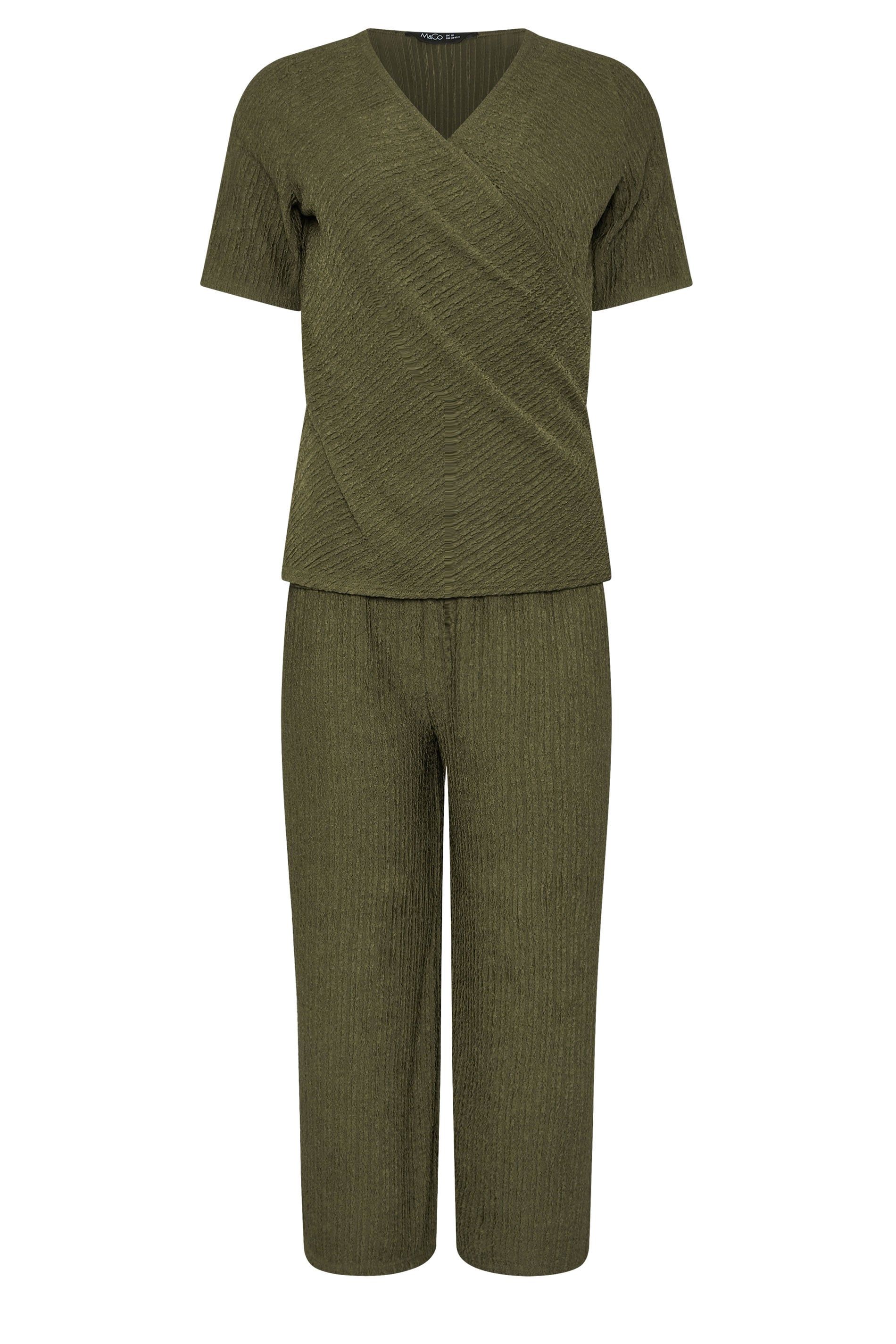 M&Co Textured Top and Trousers Set