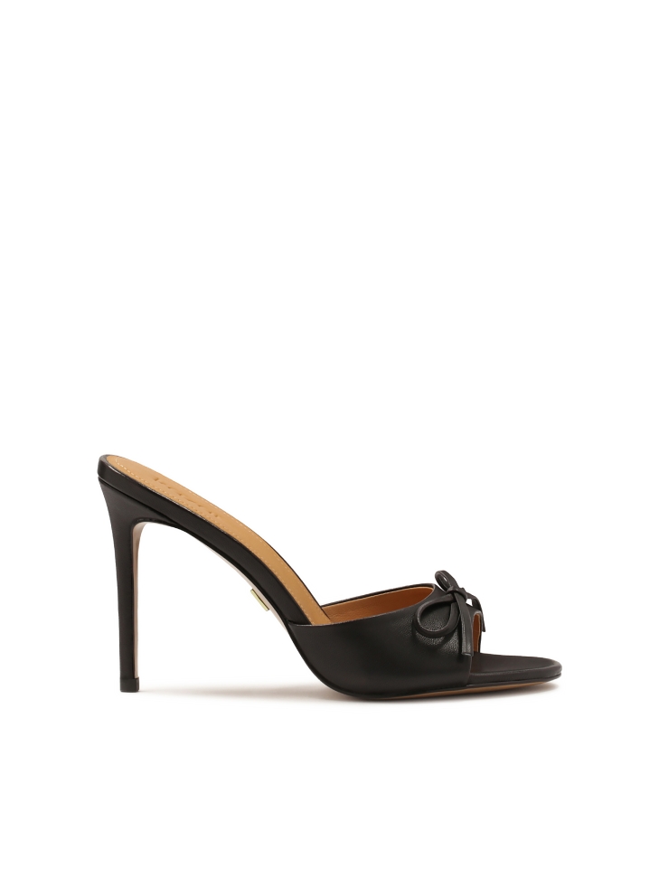 Black mules on a high stiletto heel