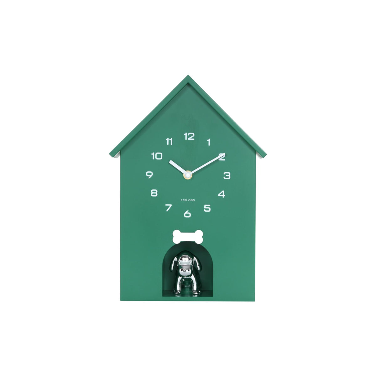 Karlsson wandklok Dog House - groen - 24.9x9x27cm