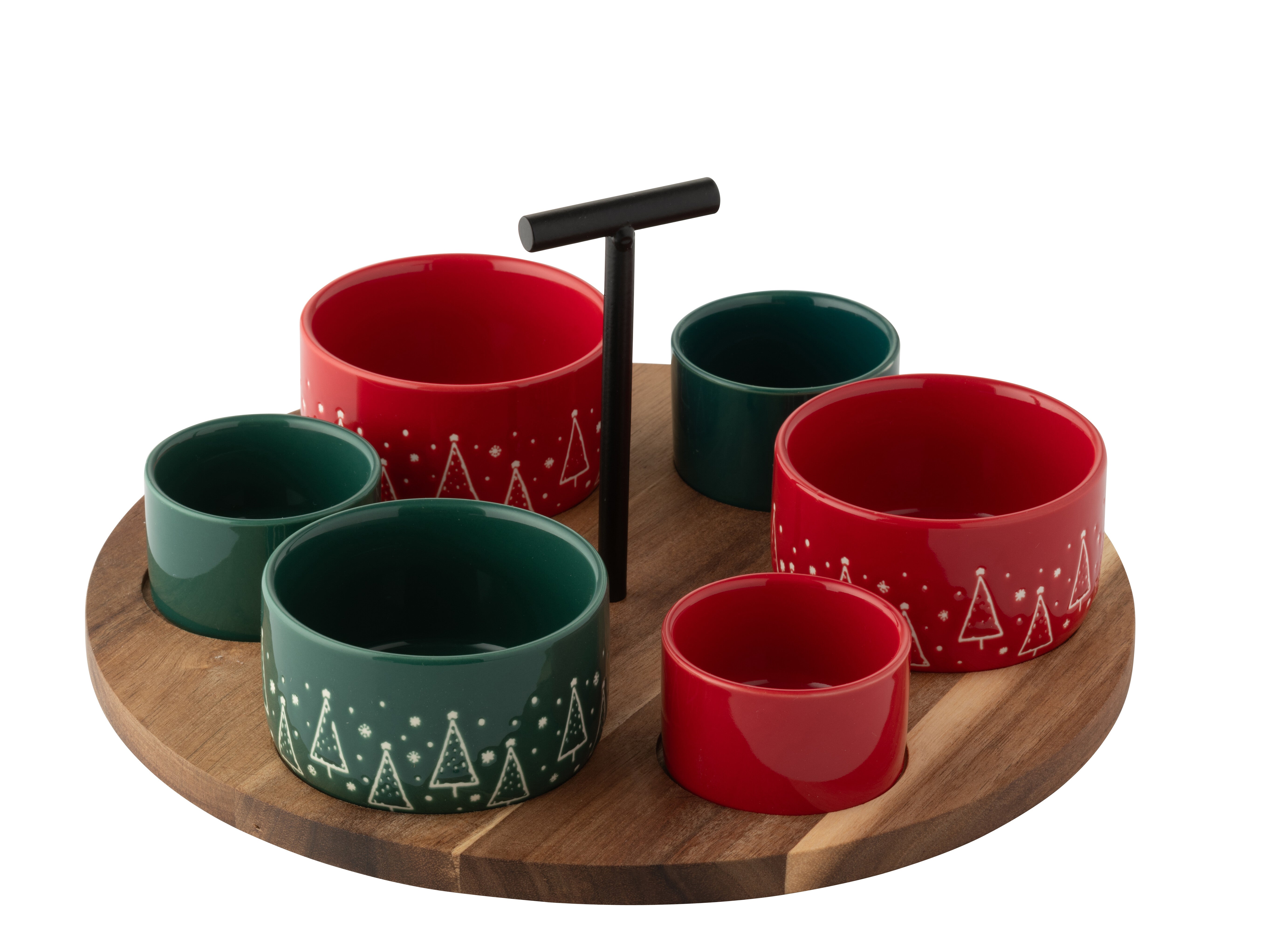 J-Line tapasplank - hout - rood/groen - large