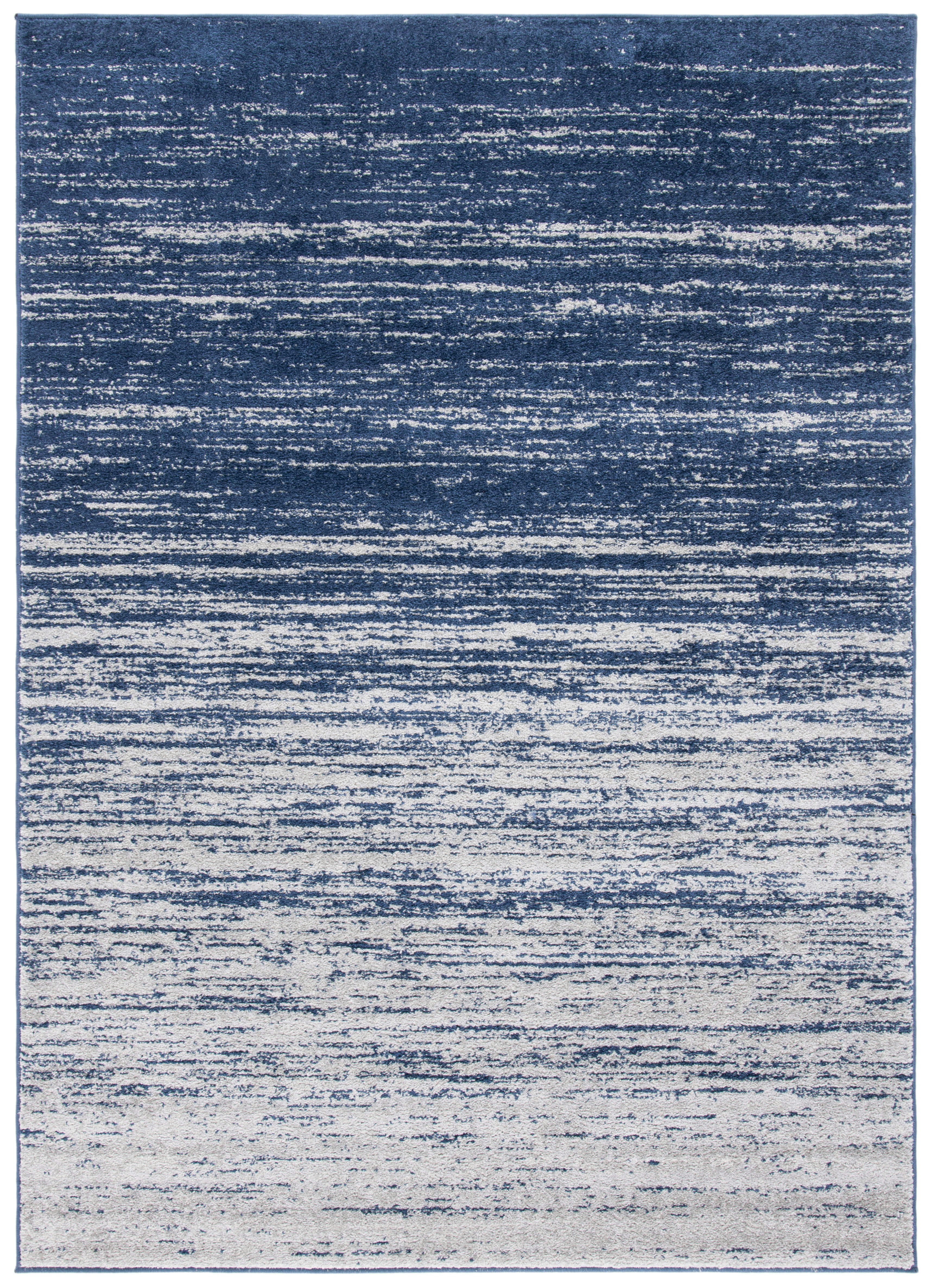 ADIRONDACK - Tapis de salon interieur en bleu marine & gris, 165 x 231 cm