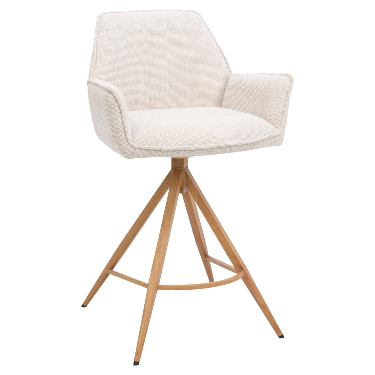Giga Meubel Barstoel Noa Draaibaar - Beige/Naturel - Set van 2