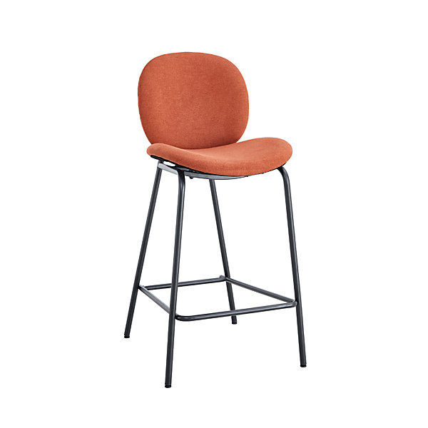 Lot de 2 tabourets en tissu avec pieds en métal noir L43 cm - CORI