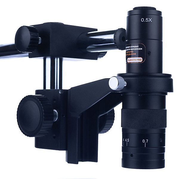 Microscope Numérique Earth Pro MCEP-0.5X-PZRR - Zoom 7-45x, Bras Réglable, Monture C-Mount 25mm, éclairage LED 56x
