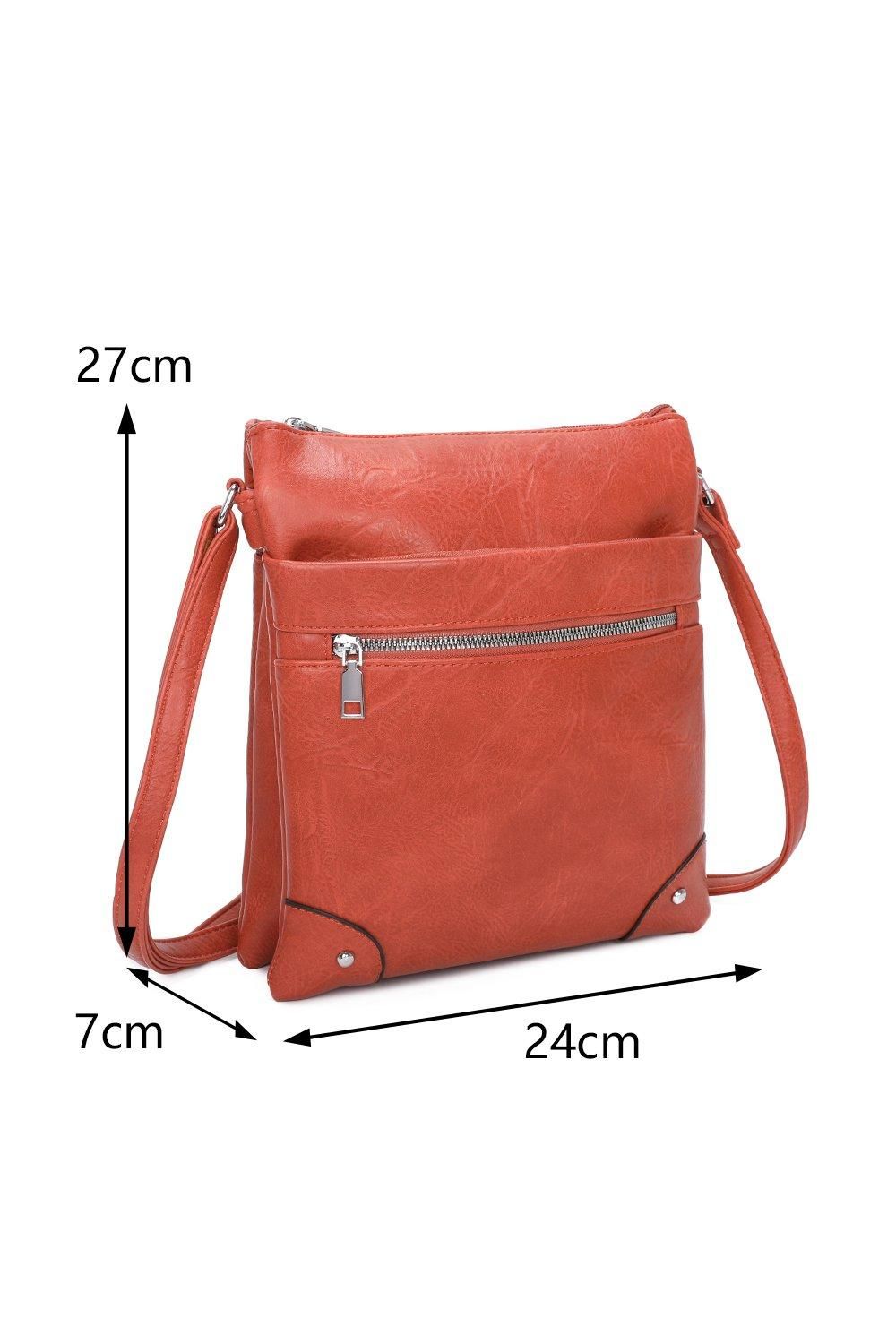 Fontanella Fashion San Triple Zipped Pockets PU Messenger Bag