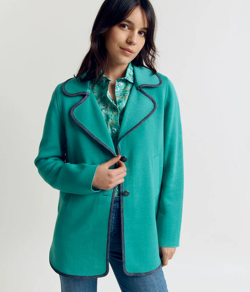 Caban maille Milano en laine Mérinos NIAGARA/83032/197