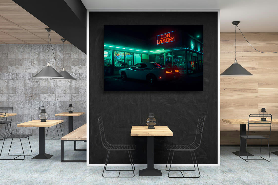 COIN LAUNDRY - Photographie d'art d'Arnaud Moro 60x90 cm sur alu