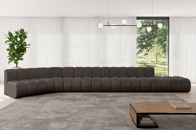 Narożnik lewostronny modułowy Brilo-L3 - 562x174x70 cm Brązowy