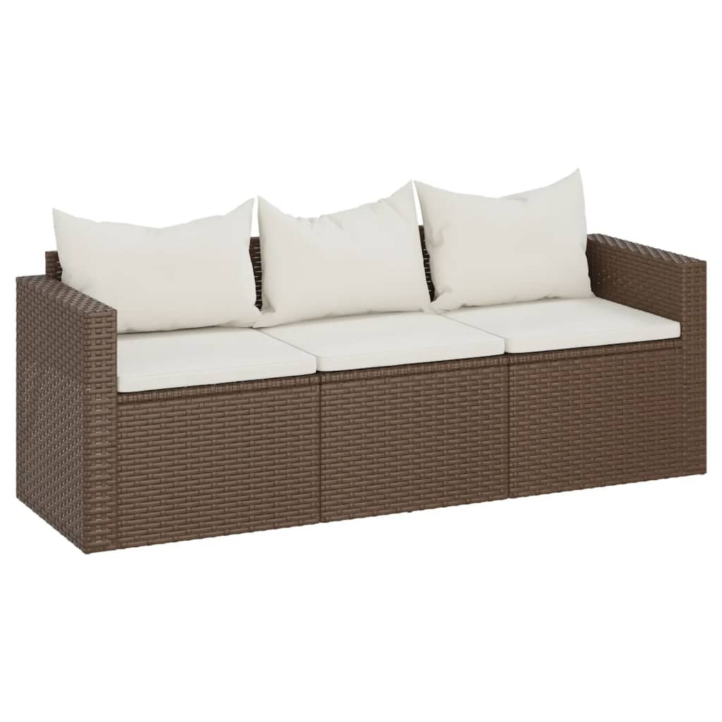 Sofa ogrodowa Brąz Technorattan vidaXL