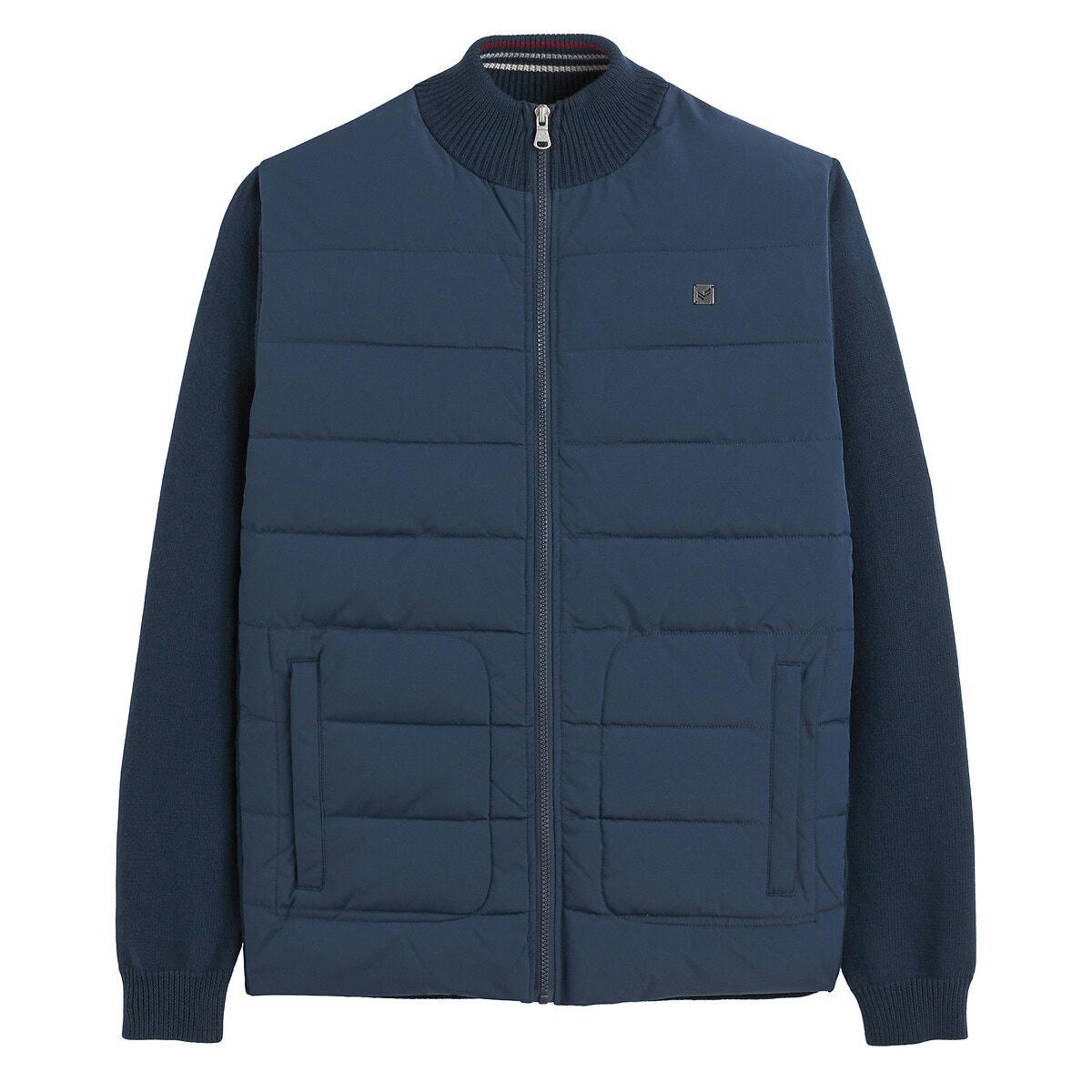 Blouson col montant bi-matière