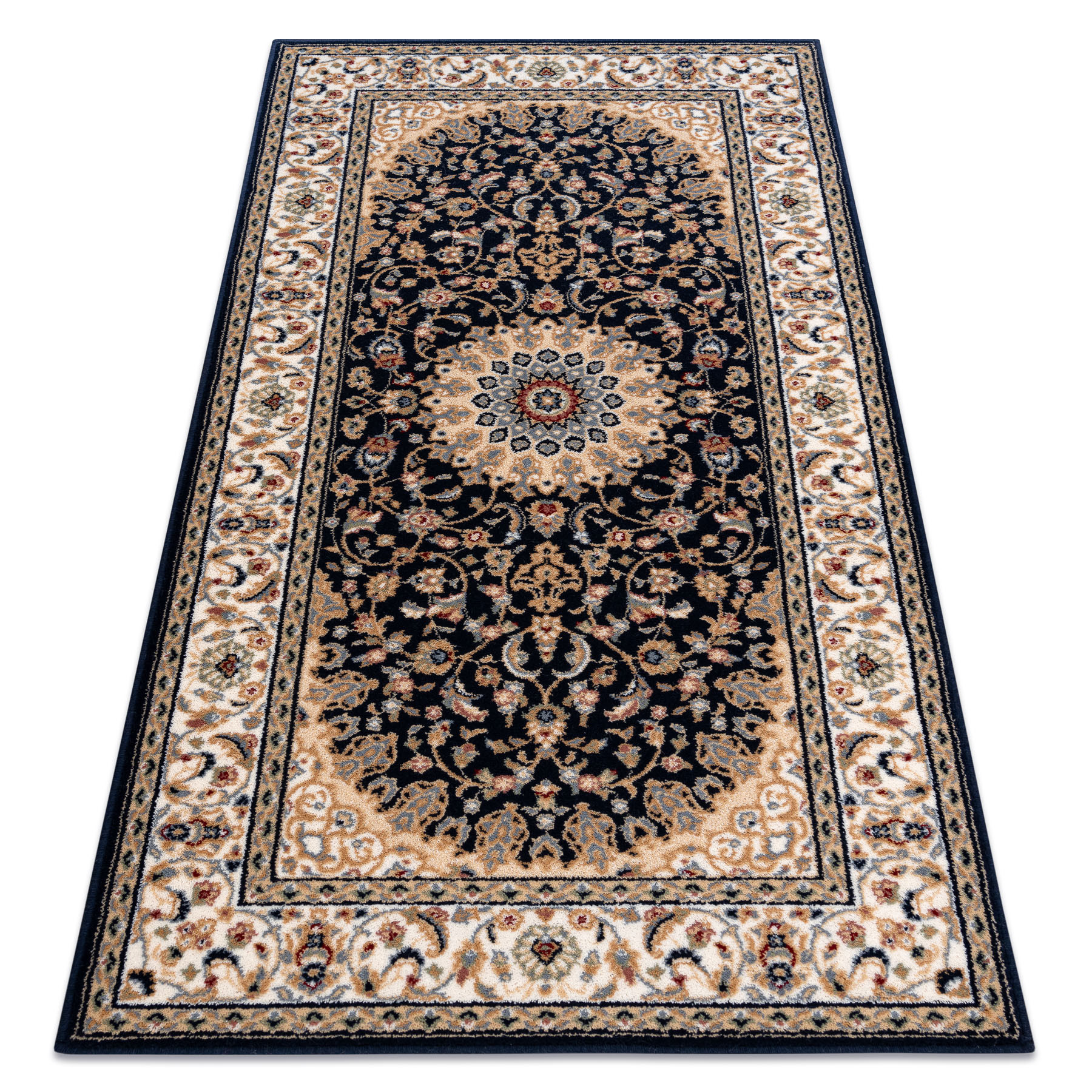 Dywan wełniany NAIN Rozeta, ramka 7177/51011 beż / czarny 120x170 cm